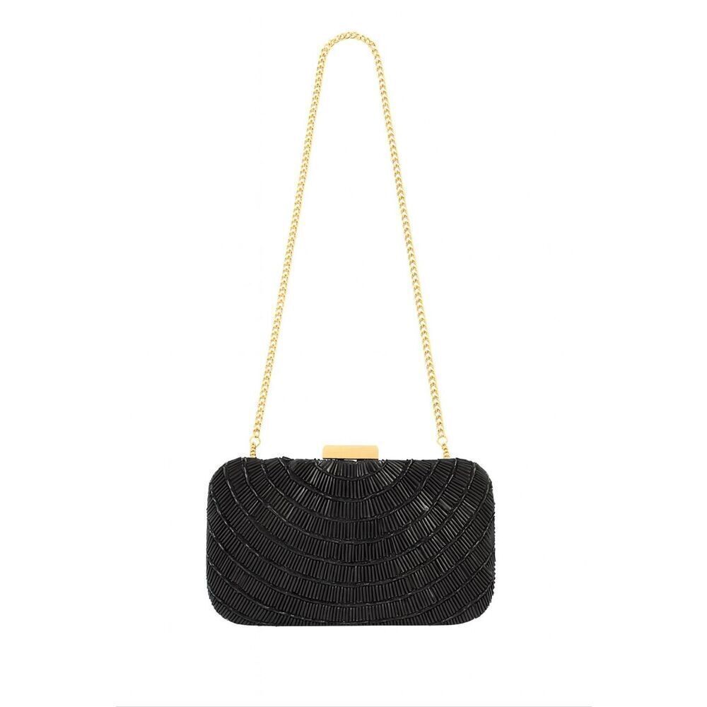 NWOT Antik Kraft Beaded Evening Black & Gold Purse Clutch Purse